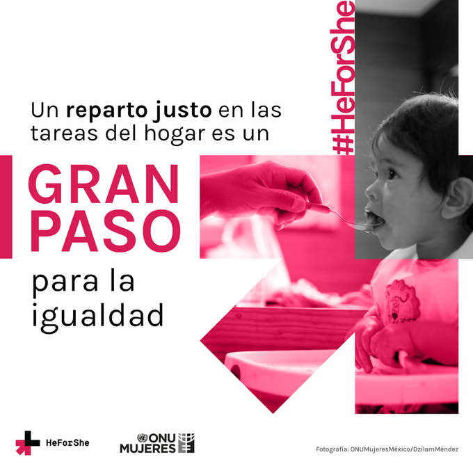 ONUMujeresMX's tweet photo. El reparto equitativo de las responsabilidades en casa NO es opcional. Mantener el hogar y cuidar a niños, niñas y personas mayores tampoco es cosa de mujeres. ¡Haz tu parte! 
#HeForShe https://t.co/wj58hFMou8