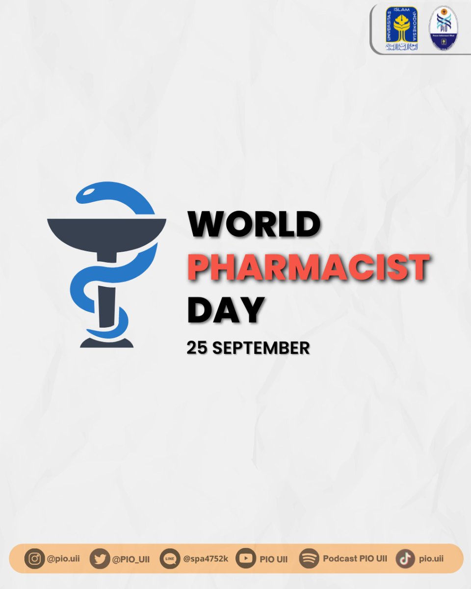 PIO_UII's tweet photo. Wolrd Pharmacist Day!
Pharmacist, trusted to help you to get the best from your medicines and stay healthy

Pharmacy : Always trusted for your health
#WolrdPharmacistDay #PIOUII #FARMASIUII https://t.co/fu1dHUCdGh