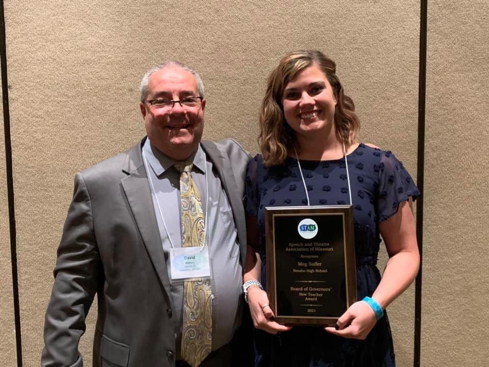 OfficialSTAM's tweet photo. And the New Teacher Award goes to…Meg Saffer of Neosho High School. Congratulations, Meg! This was well deserved. #STAM2021 https://t.co/0D2XPGzAqu