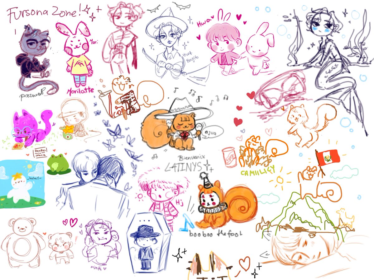 Had so much fun doing a drawpile with friends on the Latiny Discord ! A ton of Hong squirrels @camiilicy @morilatte_art @doodle_in_space and others ! 