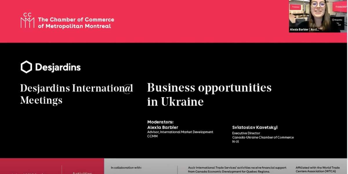 UKRinCAN's tweet photo. Rapidly growing Ukrainian ICT presented to 🇨🇦companies. Looking forward to modernizing CUFTA for accelerated trade in services and proud to present #Diia_City - special legal framework for the ICT industry in Ukraine.
Watch video: https://t.co/5bDaQLYzk3

#tradewithukraine #cufta https://t.co/gVkOgSHS7t