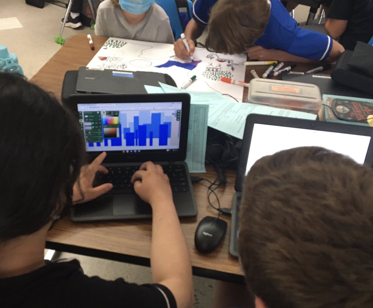 mslukins's tweet photo. Students get creative in constructing their very own Utopian societies with choice of format, including drawing/painting, 3D model, Minecraft, Google drawing, Sketchup and more! 🌎🌴@DeAnza_Academy #togetherWEnavigate https://t.co/hWU8i5xDGq