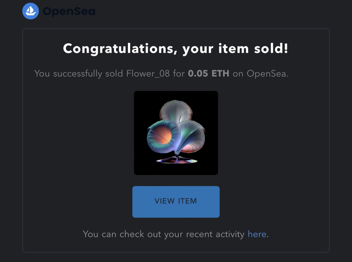 6ixRespect's tweet photo. 🎉Flower_08 was sold🎉
Over night, my work was sold.🌃
I tried to find a collector 'Aliensman' on Twitter, 
but I couldn't. 😭
Thanks to Collector, I think I'll be happy today 🥰
Thank you for your support!🙏 https://t.co/dndT6A5zri