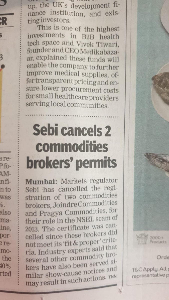NSELfight's tweet photo. 8 years after the NSEL scam, @SEBI_India cancels permits of (perhaps already defunct) 2 commodity brokers. Investors’ protection? Really? #Joke @nsitharaman @varinder_bansal @deepakshenoy @talktotarun @FinMinIndia https://t.co/YCg1ZSo0gK