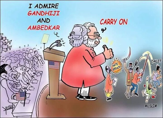 Modi's modus operandi

#ModiBidenSummit #Islamophobia_in_india #DalitLivesMatter #BlackLivesMatter @KamalaHarris @UNHumanRights  @HannahEP @latimes @nytimes @rashmee_kumar @sukhmansdhami @arjunsethi81 @mirakamdar @democracynow @anniegowen @washingtonpost @mehdirhasan @amnestyusa