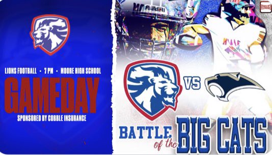 BillyMac2017's tweet photo. Moore War ✔️ Battle of the Big Cats✔️ The MOORE LIONS are the KINGS OF THE JUNGLE (MOORE CITY CHAMPIONS) after a BIG 42-0 WIN Over the SOUTHMOORE SABERCATS Tonight! The LIONS are Off to a 4-0(1-0 District) Start this Season! - GO LIONS! 🏈 #MooreLions #MooreOriginal #CityChamps https://t.co/0vkhx4Ztk3
