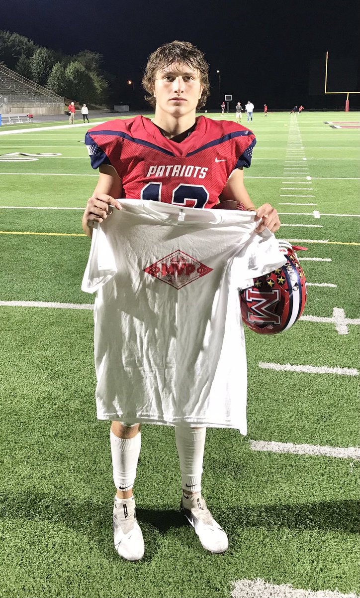 Patriot Shoutout to Gage Stenger, our <a href="/McAllisterOrtho/">McAllister Ortho</a> Player of the Game tonight vs Omaha North! He showcased his skills all night long! Rushing and throwing for multiple touchdowns. Great Job, Gage! <a href="/MSouthFootball/">Millard South Football</a> #TPW