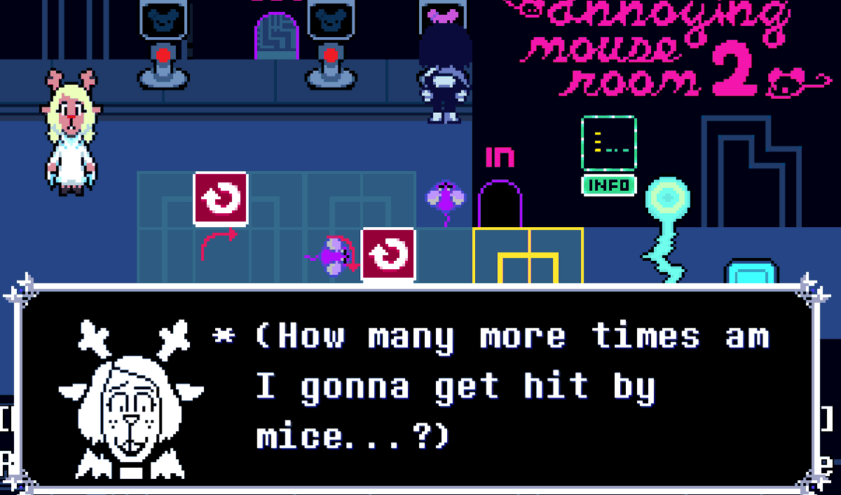 ArcherBias's tweet photo. #deltarunebug?

If you mash down after a wave of maise hit noelle, you'll release them during her reaction. Idk if this is at all significant, this isn't like the old UT Demo where you could have more than one textbox onscreen in a situation like this. https://t.co/fqXyAQpRrX