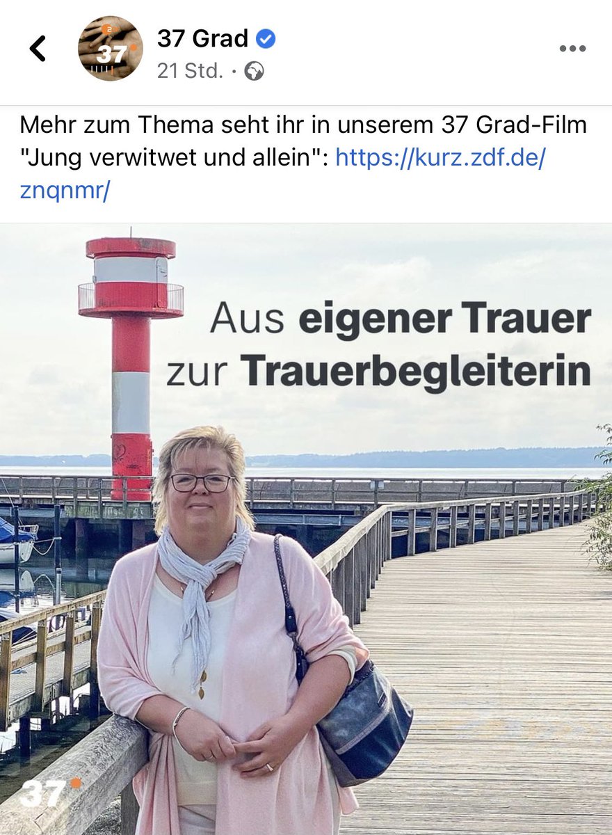 facebook.com/ZDF37Grad/post…   🌈 ich habe dem Format 37 Grad zur Themenwoche „Jung verwitwet“ ein Interview gegeben 🤭- um das Thema Tod, Sterben und Trauer aus der Tabuzone zu holen … wenigstens ein kleines Stück … wen es interessiert folgt dem link 🙏