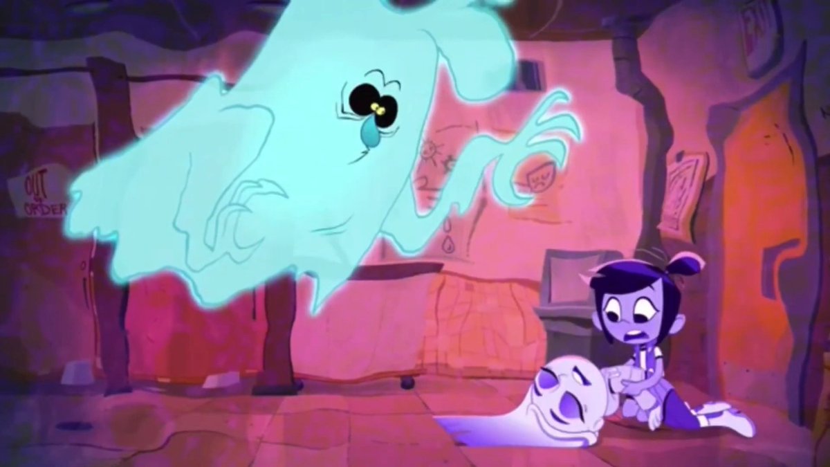 Мультик про приведение которое рисовало кровавое пятно