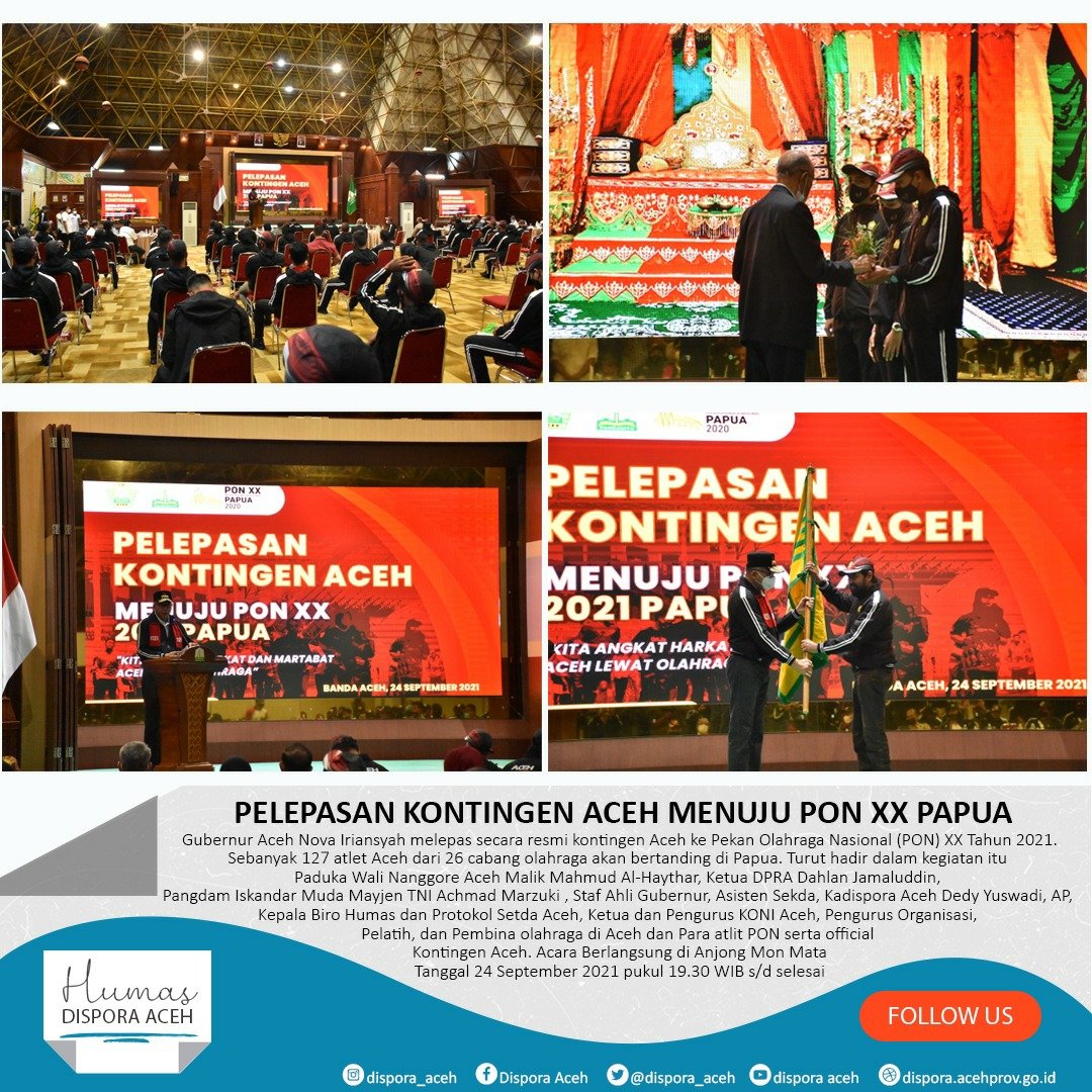 dispora_aceh2's tweet photo. Pelepasan Kontingen Aceh Menuju PON XX Papua Tahun 2021. #pon #ponpapua #aceh #acehteuga #acehjuara https://t.co/tBupOsdCjh