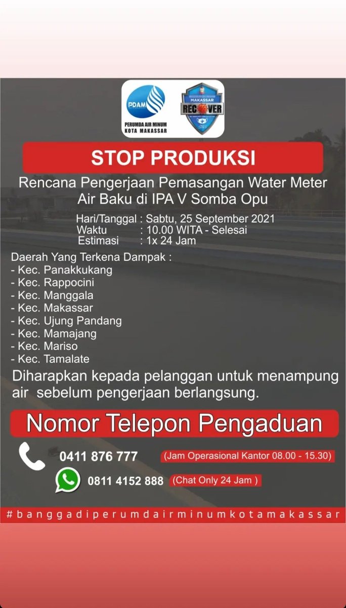Tabe' <a href="/Daeng_Info/">Daeng Info</a> ada yg tau kabar PDAM sdh sampai mana progresnya?