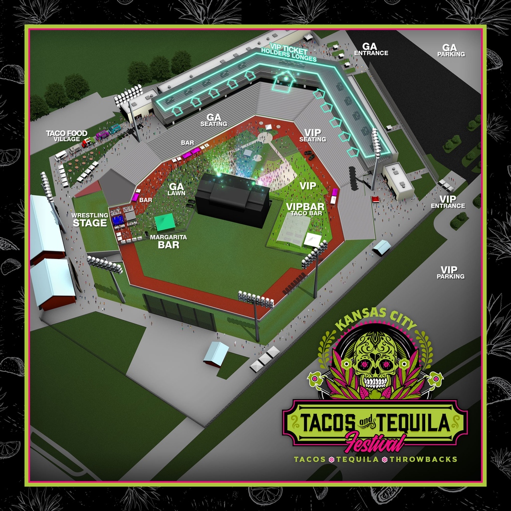 Ready for #TacosandTequila TOMORROW NIGHT? Here's our map so you know where everything is. We still have VERY LIMITED quantities left so get your ticket NOW before they're gone: bit.ly/TT-Tickets #kansascity #legendsfield