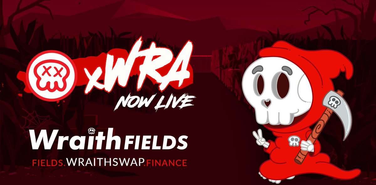 wraithswap's tweet photo. We decided to launch xWRA early due to high demand. You can also now manage your $WRA and $SYF tax rewards in the Fields!  See you there! 💀🌾

https://t.co/9TOXqJS8oL

#wraithswap #yieldfarming #syfin #NFT #NFTMarket #farming #defi #fantom $FTM https://t.co/tE41SMvgOP