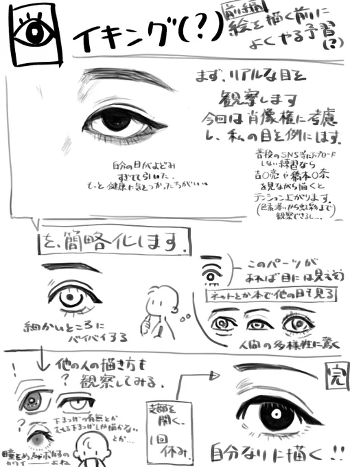 目イキング前編(?)絵を描く前とか迷走した時はよくやってるやつです。 