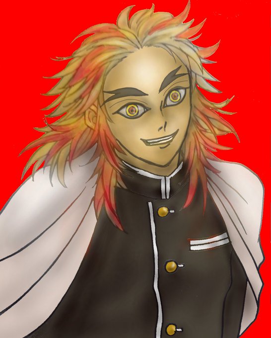 ホッチ☆今更さんがTwitterに投稿した煉獄杏寿郎(鬼滅の刃)のイラスト。