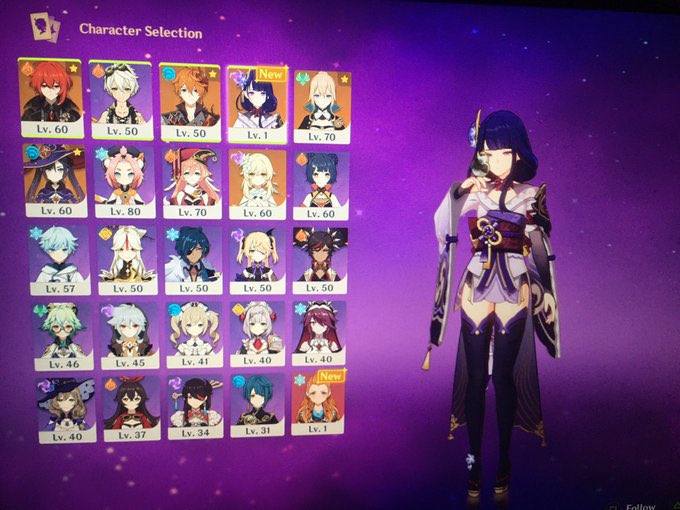 grapejuiceo's tweet photo. trading: ٩( 'ω' )و
Eu account  Ar50
5* :
Raiden shogun 
Tartaglia with amos bow
Mona
Diluc
Jean 
4* : 
all , w/o sayu 
(a lot of them have cons)
have aloy too!

LF: Preferably Aisa server ,
Atleast 2-3 event 5* 
(F2p only)
 
NGF/Using trusted MM Dm2discuss (〃ω〃)
#genshintrade https://t.co/3e8adov0F9