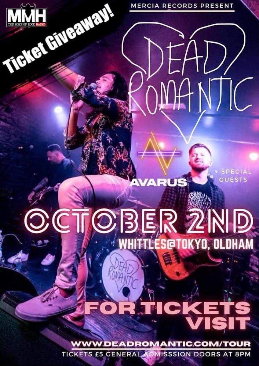 Tina_Culbert's tweet photo. Tune in now on @MMH_Radio for an awesome morning of new music & tickets to giveaway to fast rising @deadromanticuk next weekend! Head on over to our Facebook page to enter now! And hear all the bands on the bill in today’s show! @RosenBridgeUK @avarus_official #Solarshift https://t.co/PYrxI4Gge5