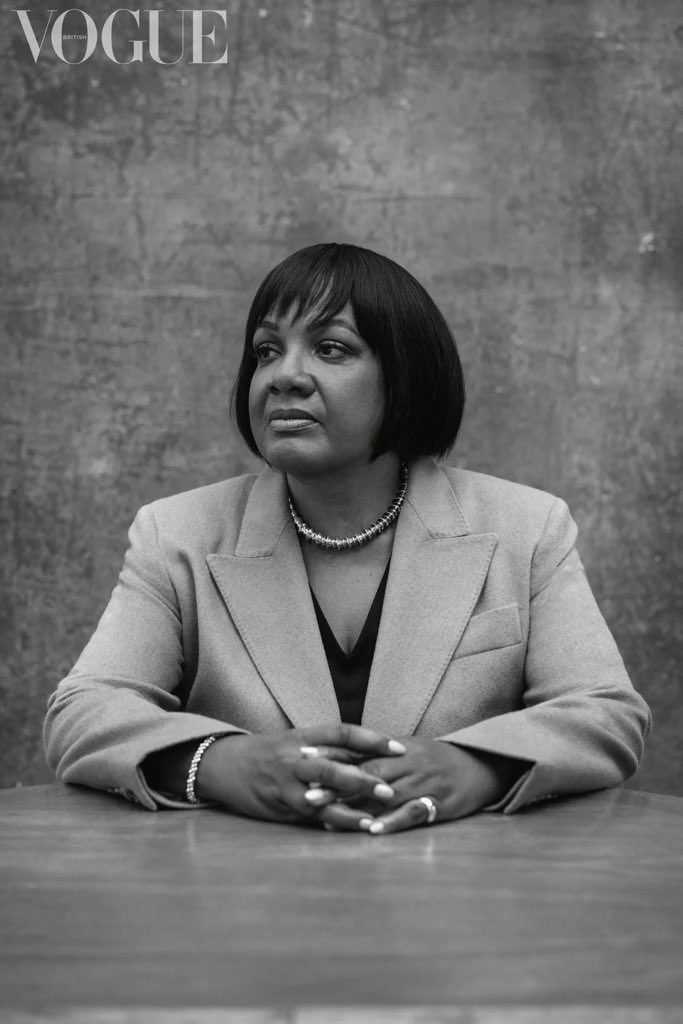 “Apart from the things I’ve been able to do for Hackney, [what] I’m proudest of is that I’ve lived to see a new generation of young Black women coming to Parliament.The first 10 years,I was there on my own” Diane Abbott,the first Black woman MP, for Vogue vogue.co.uk/arts-and-lifes…