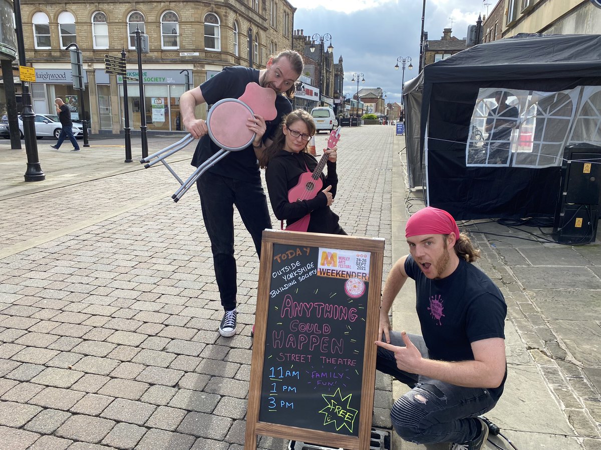 It’s time for the first performance of <a href="/ACHYorkshire/">anythingcouldhappen</a> - here for three performances today outside Yorkshire Building Society, 11am, 1pm &amp; 3pm. 🌟