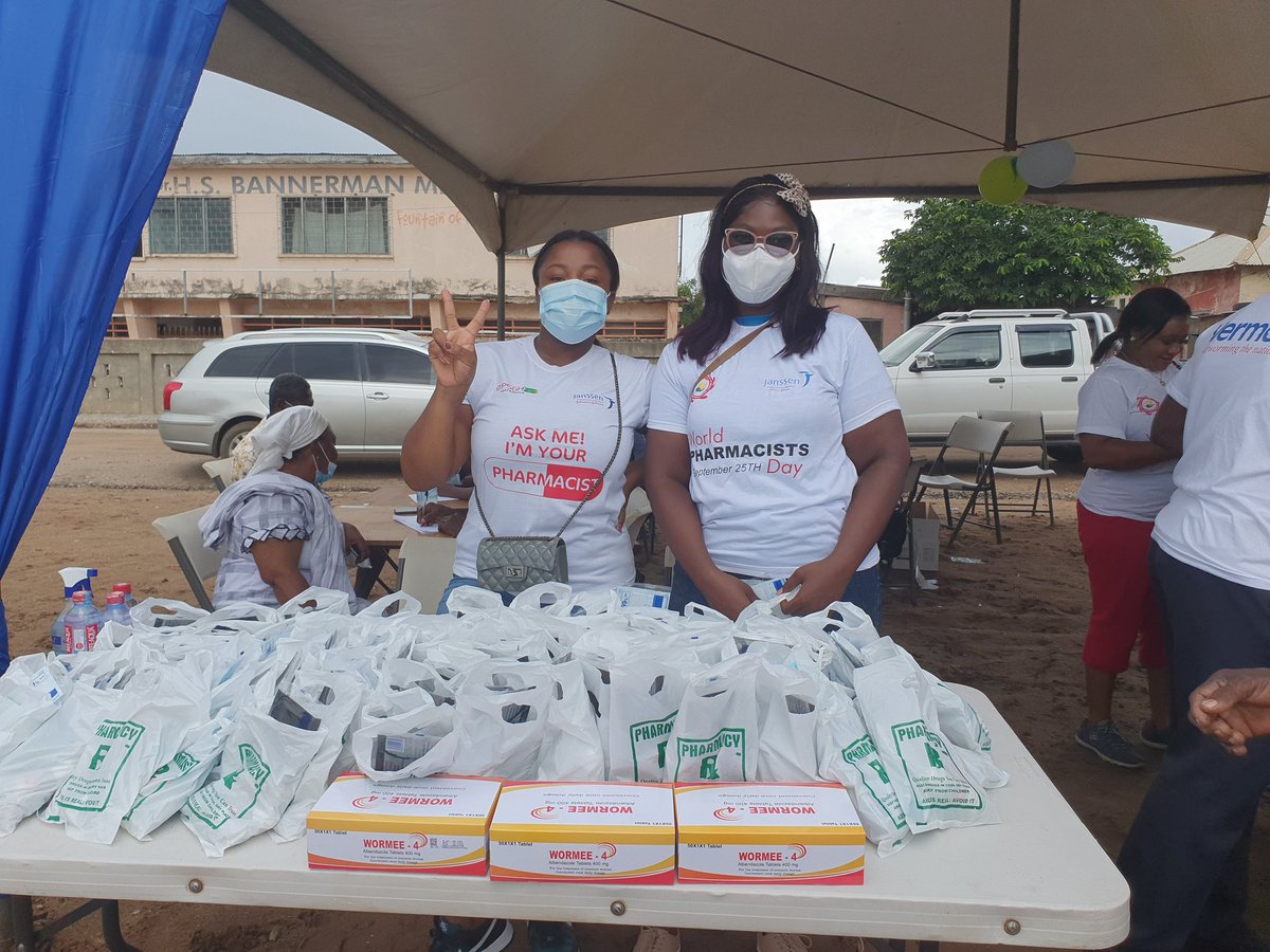 dawittty's tweet photo. Pharmacists in Ghana celebrating the 2021 #WorldPharmacistDay with Health Outreach at Korle Gonno. https://t.co/jSvWCV4wih