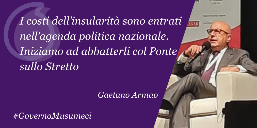 Oggi più che mai serve il ponte, che colleghi la Regione Siciliana al resto d'Europa e diventi lo strumento per abbattere i costi dell'insularità. #GovernoMusumeci #CostiInsularità #SiPonte <a href="/Regione_Sicilia/">Regione Siciliana</a>