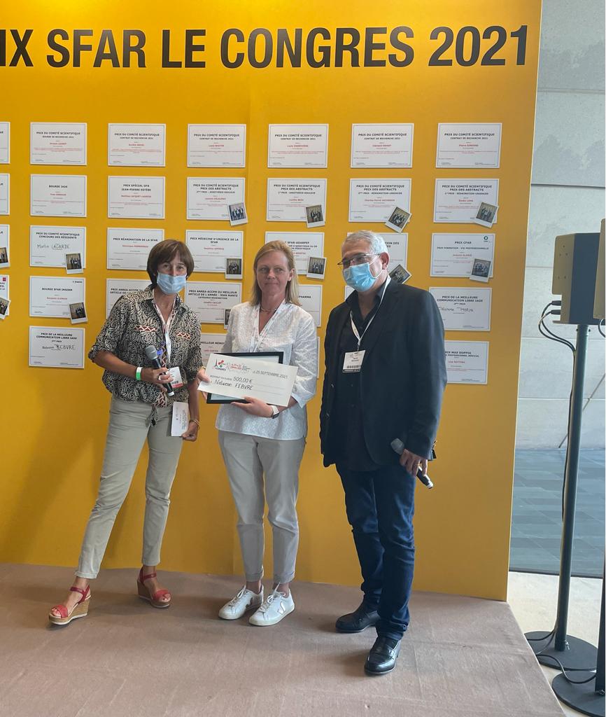 SFAR_ORG's tweet photo. 👏 Prix de la meilleure communication libre IADE / 2ème prix remis par Isabelle Macquer - Nolwenn Febvre @nolwennfebvre https://t.co/aPzPczrzHL