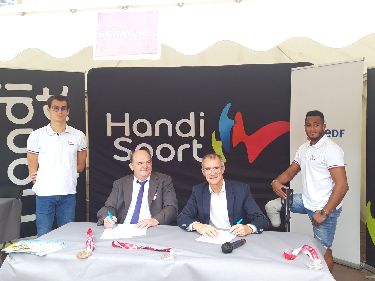 EDF_Occitanie's tweet photo. 📢 @sylvain_vidal délégué  régional @EDFofficiel en #Occitanie  renouvelle le partenariat avec Bernard Darrées @CRHOccitanie : "changeons les regards et soutenons l'#inclusion au travers du sport " https://t.co/gdhxikupPq