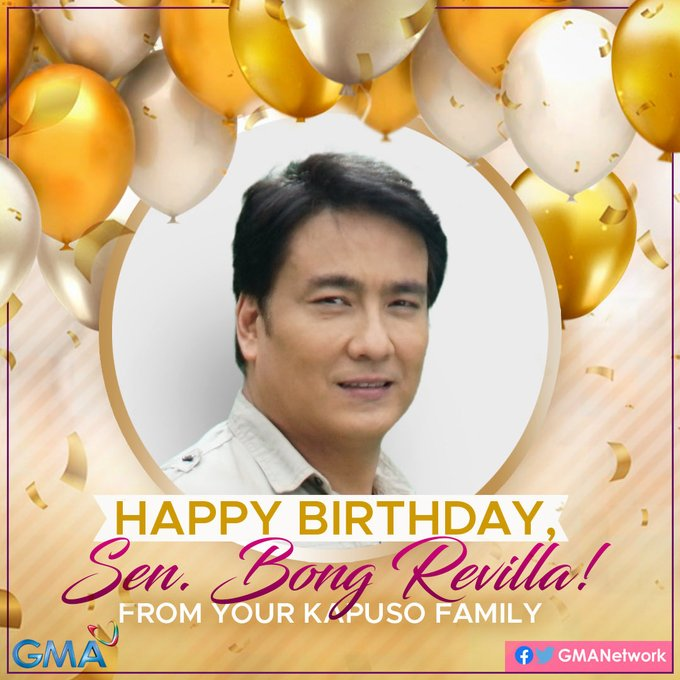 Happy Birthday to our Kapuso actor RAMON \\Bong\\ REVILLA, JR.! Stay safe and blessed.   