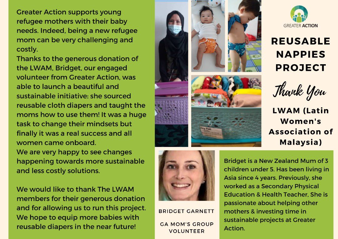Thank you Latin Women's Association of Malaysia for your generous support to our Mom's Support Group. This was such a wonderful initiative that not only helped the refugee mother's but it's such a big step towards a sustainable lifestyle.#GreaterAction #AfghanRefugees
