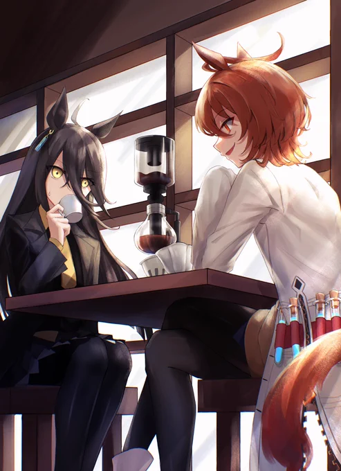 🧪☕️
#ウマ娘 #マンハッタンカフェ #アグネスタキオン 