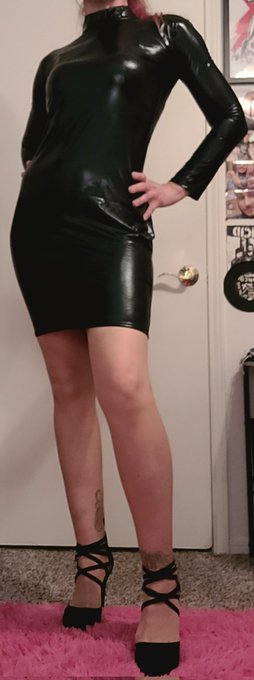 Front view of Dom Dress w/ Black Heels. Which color looks best? #RedOrBlackHeels #SexierShoes #HighHeels<a href="/tag/highheels"class="tags"><span>#highheels</span></a><a href="/tag/redorblackheels"class="tags"><span>#redorblackheels</span></a><a href="/tag/sexiershoes"class="tags"><span>#sexiershoes</span></a>