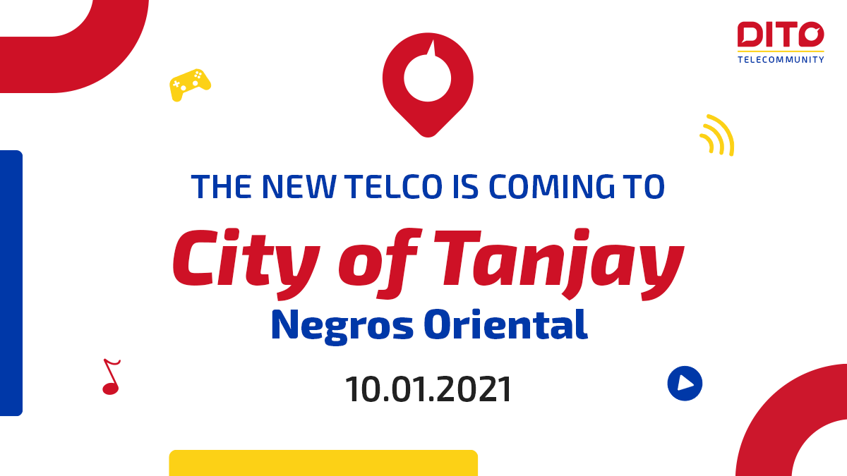 DITOphofficial's tweet photo. Ready for #DITOHighSpeed? In a few days, weβll be available in the City of Tanjay. Letβs go! πβ
#DITOnaKami #DITOTelecommunity https://t.co/eKEsvyeFGQ
