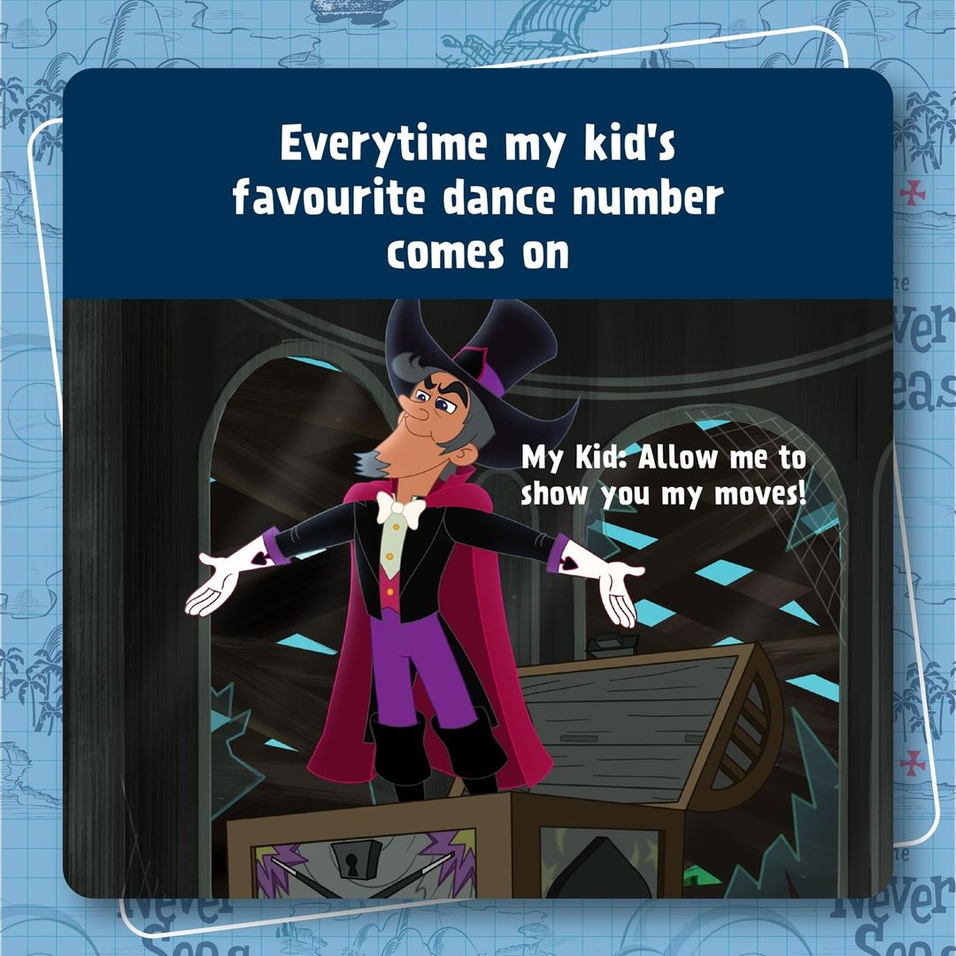 There is nothing cuter than seeing your little one trying to be a rockstar every time their favourite song comes on. #DisneyJunior #DisneyJuniorIndia #LaughLearnPlay #LearnWithJunior #DisneyLearning #JakeAndTheNeverlandPirates #Jake #Dancing #Meme