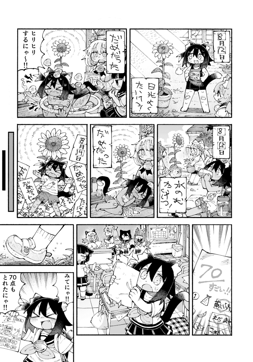 4p漫画 猫耳とひまわり 