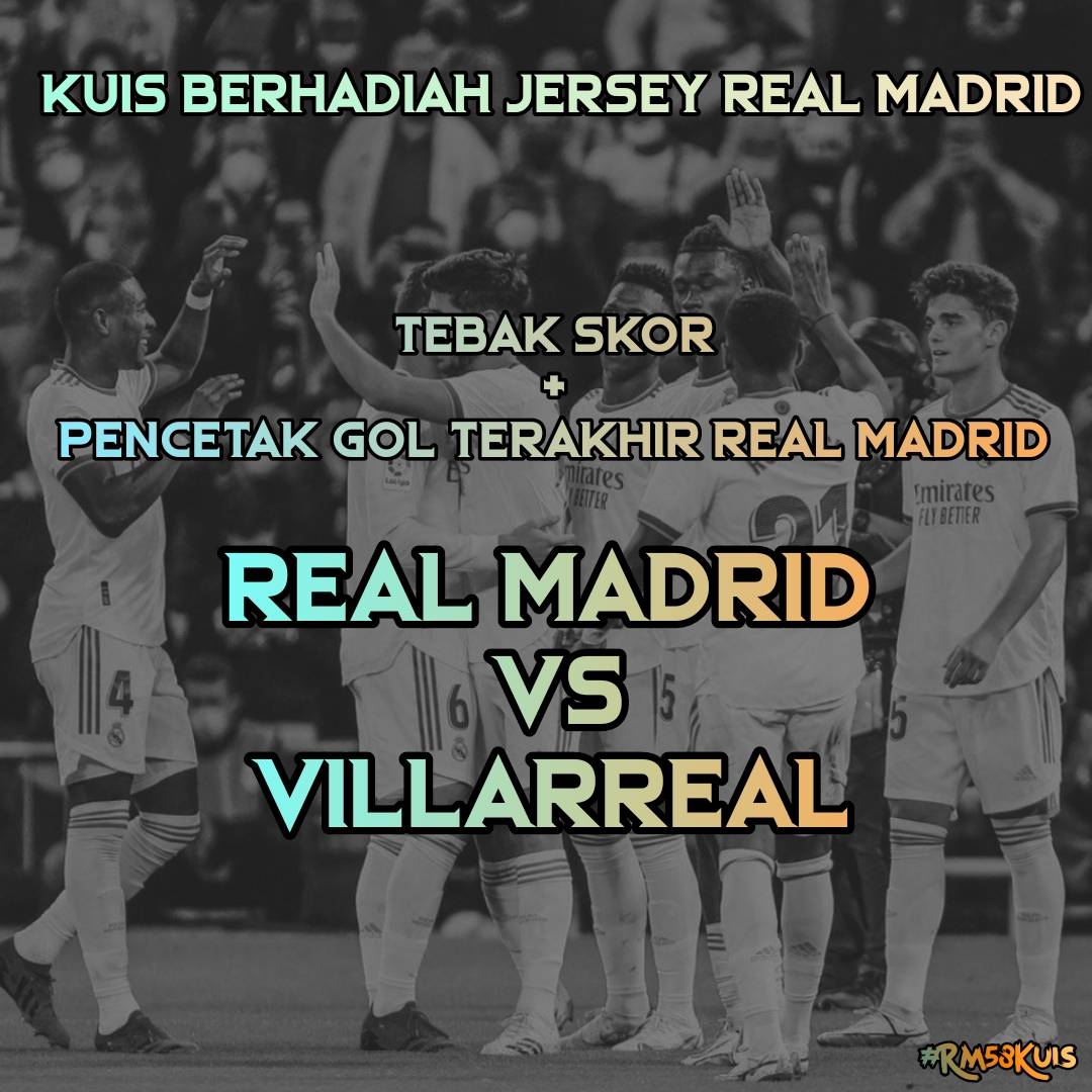 realmadrid_58's tweet image. Yuk ikutan

syarat:
1. WAJIB FOLLOW @realmadrid_58 &amp;amp; retweet tweet ini
2. Reply skor akhir Madrid v Villarreal + pencetak gol terakhir Madrid
3. Contoh: Real Madrid 8-2 Villarreal | PGT: Asensio #RM58kuis
4. Pemenang lebih dari 1 bakal di undi
5. Kuis batal jika Madrid kalah haha