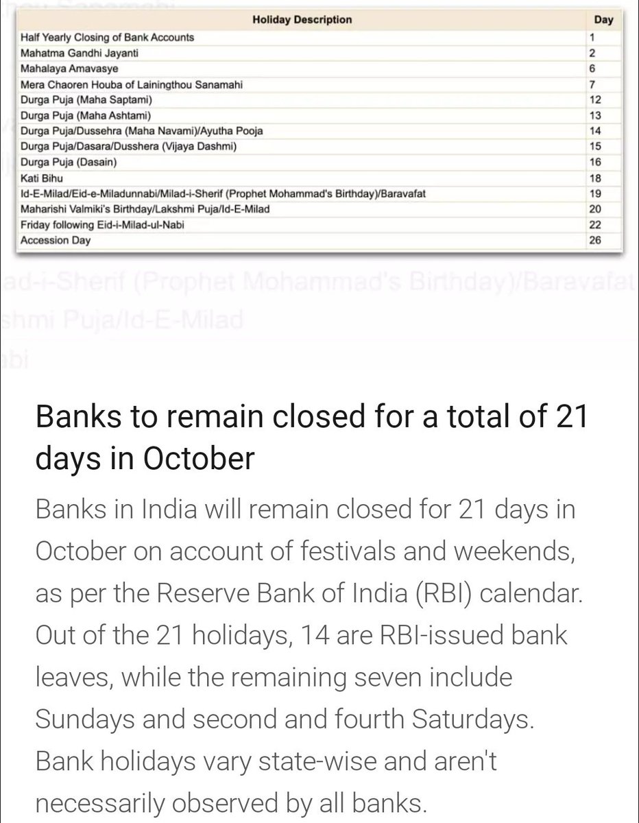 Newton Bank Kumar on X: In most of states, Banks closed only for 2-3 days,  But #GodiMedia spreading list of holidays of West Bengal where it's maximum  7 days. @inshorts #FakeNews #21DaysLie #