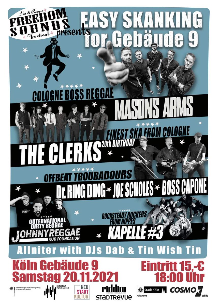 FreedomSounds's tweet photo. .@RingDingOf lässt es sich nehmen, bei unserer Sause mitzumachen, u.a. beim Auftritt der legendären @FreedomSounds Allstars und bei der Aftershowparty Soundsystem style! https://t.co/A3vXgF6Dzb