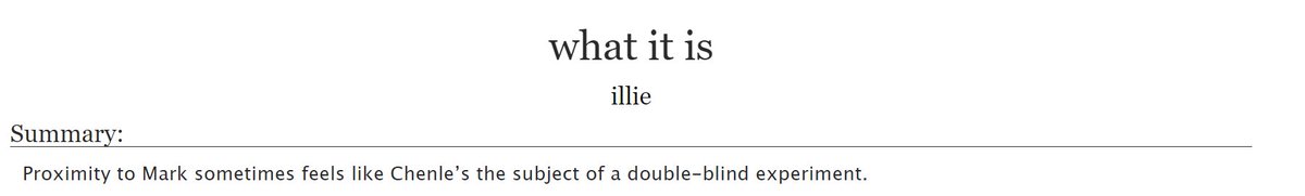 chenmarklibrary's tweet image. what it is by illie - NCT (Band) archiveofourown.org/works/32776438 출처 @ao3org