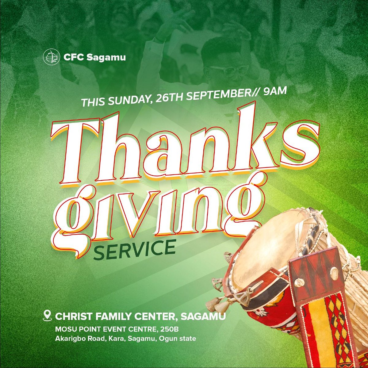 CFCSagamu's tweet image. Can you remember one good thing God has done for you this year? Then dance with us tomorrow at 9am (GMT) in service onsite or online as we God praise for His faithfulness.

Psalms 103:2 NLT
#PastorAromeTokula
#ChurchinSagamu 
#ogunupdate
#ChristFamilyMinistry 
#Loveisking