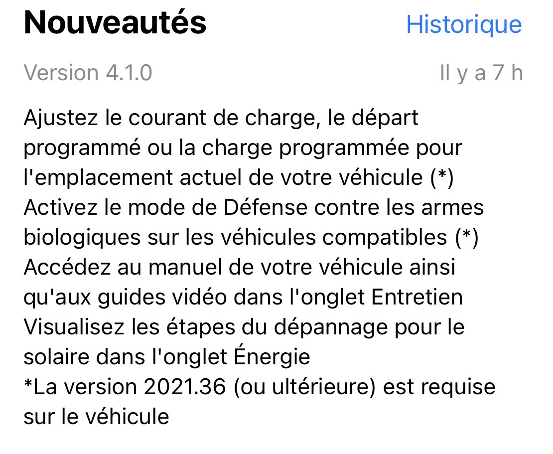 abonnete's tweet photo. Mise à jour de l’application tesla sur iOs https://t.co/gyb5jfBC7V