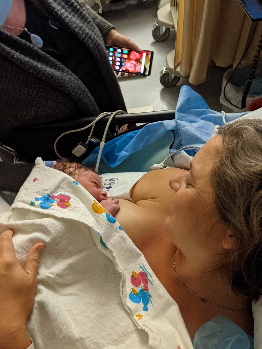 OppenheimerDrew's tweet photo. We've come to the end of the journey.

It ended up in a C-section due to the baby being not co-operative with HIS positioning.  Mama and baby Orion are doing great.

Thanks for following along. https://t.co/8XyU4fUNFS