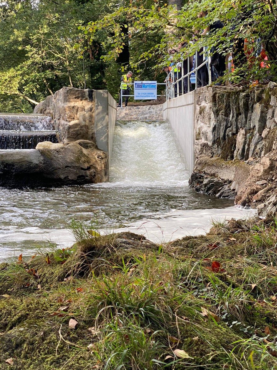 estatemanager9's tweet photo. We did it ! great day opening & blessing from #frAbbot with our lovely #monastic #community @Buckfast_Abbey new #fishpass #riverdart #environmental #conservation @DevonWildlife @BASCSW @Gameandwildlife thanks to @TMSMaritime @FishtekMarine @BBCSpotlight @dartmoornpa https://t.co/KsulMItN7s