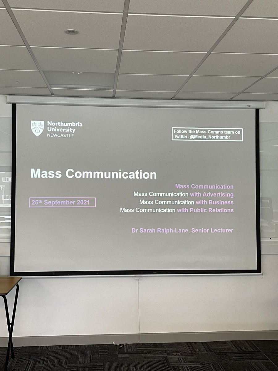 We’re all ready to give programme talks today, inc. Mass Communications and Media &amp; Journalism. Looking forward to meeting prospective students! ☺️ #NorthumbriaOpenDay #TakeOnTomorrow