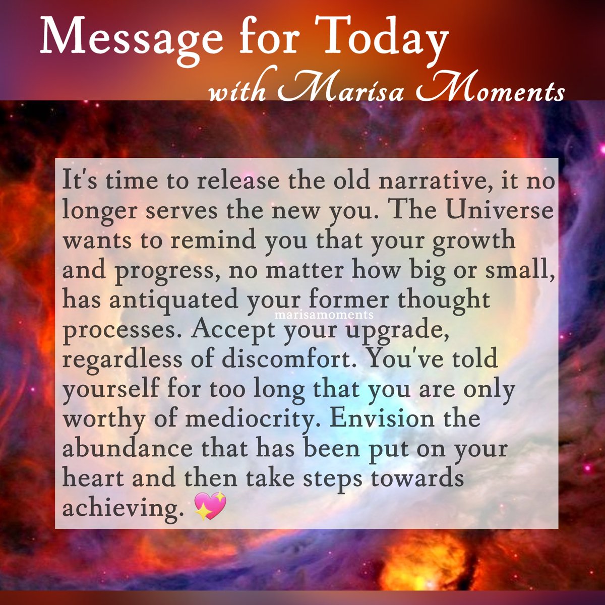MarisaMoments's tweet photo. 🔮Message for Today: Change the Narrative
#MarisaMoments #messageForToday #divineDownload #talesFromTheUniverse #manifestation #yearOfClearVision #BeTheChange #channeledMessage https://t.co/euL4IlW6TB