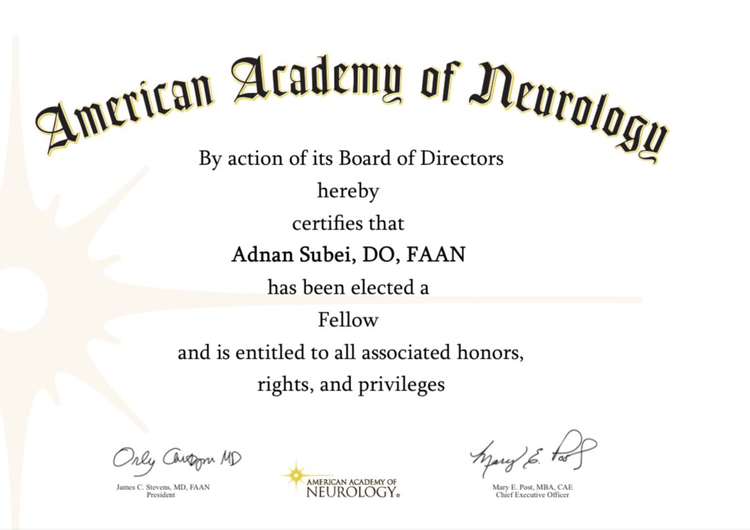 Adnan Subei, DO, FAAN tweet media