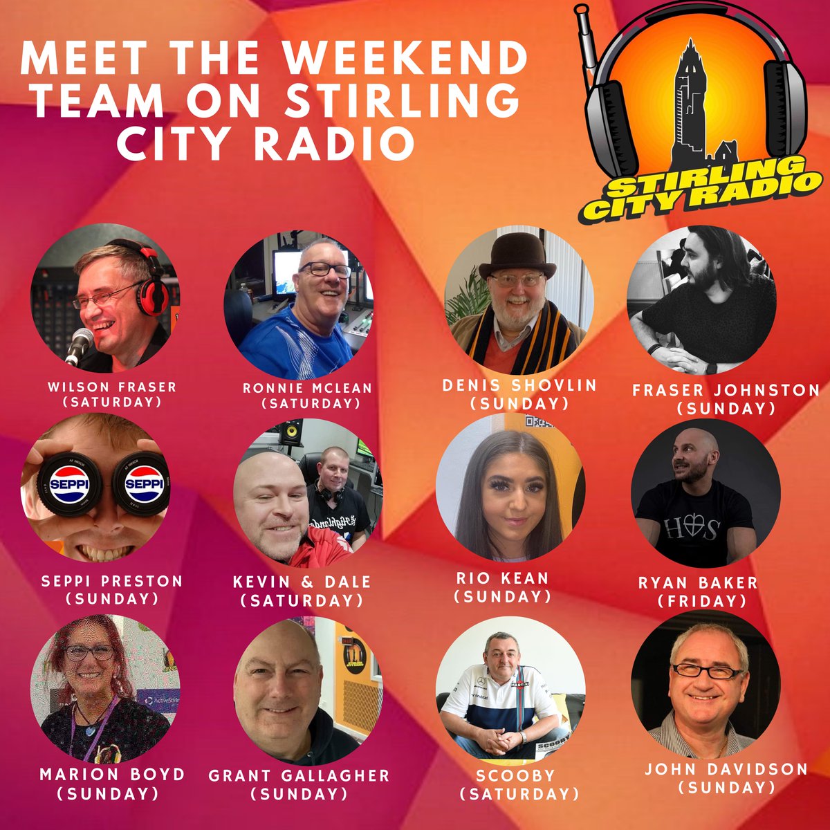 It’s the weekend guys n gals! Remember you can listen to some of your favourite shows at stirlingcityradio.com/listenagain