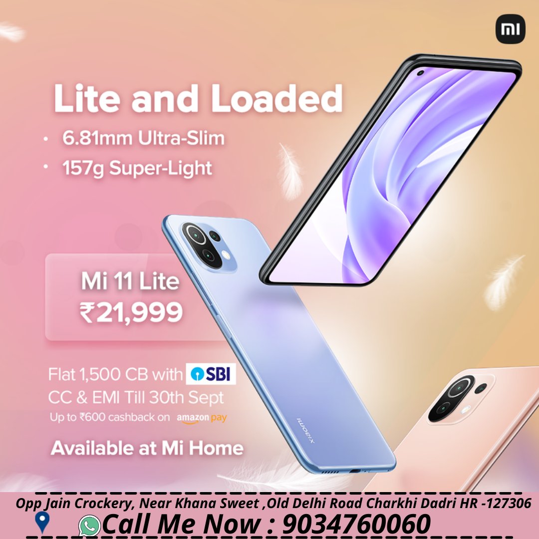 mistoredadri's tweet photo. The world is going fast, you need to catch it up with Mi 11 Lite.
Buy now @mistoredadri
Contact : 9034760060
#MiCommerce #SafeDelivery #OnlineShopping #HomeDelivery #Mi11lite #Offers #Events #MiHome #ECommerce #mistoredadri https://t.co/pbA4SD5P9q