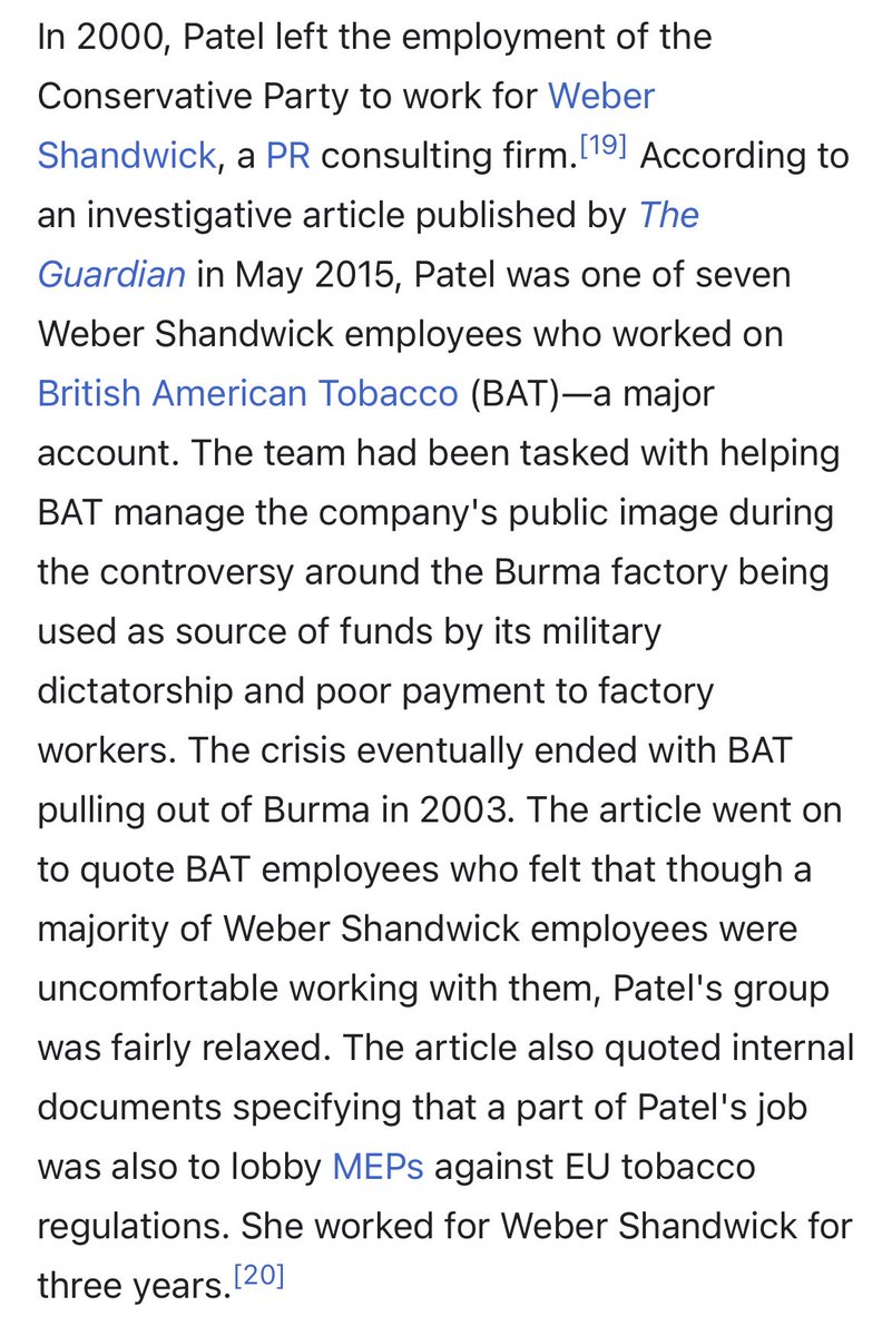 Goodness. If I believed that drugs devastated lives I’d simply not take money from big tobacco.