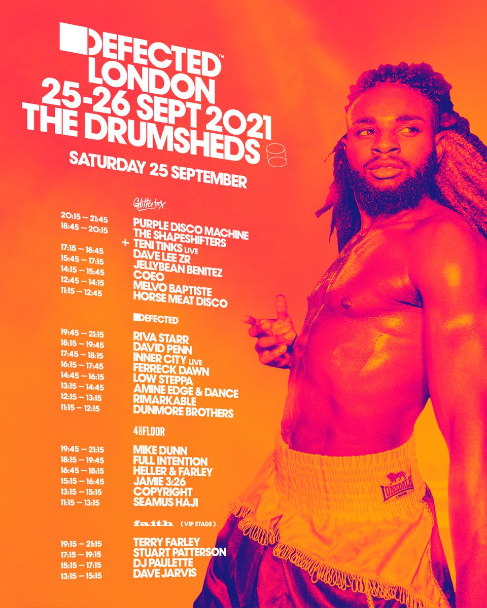 DefectedRecords's tweet photo. Today's programme... π€©
π: @thedrumshedsldn
#DefectedLondon https://t.co/RYwGdvPJgV